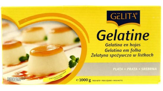 Bild von Gelatine Blatt weiß silber1kg