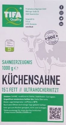 Bild von Küchensahne 15%  12 x 1L