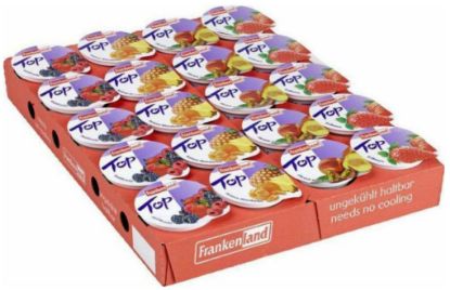 Bild von Frucht-Joghurt 3,5% 20 x 125g   4-fach sort. Himbeer/Erdbeer/Kirsch/Pfirsich