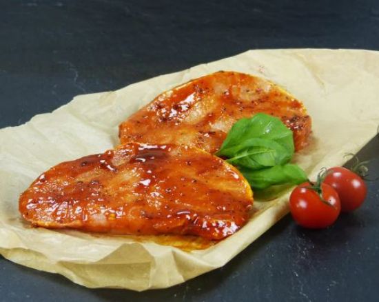 Bild von Schweine-Lachs-Steak 10x120g Grillfleisch in rauchiger BBQ-Marinade