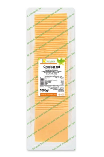 Bild von Cheddar rot-Scheiben 50%  1kg 20g/Scheibe