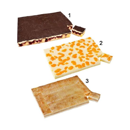 Bild von Omas Kuchenlieblinge 2.200g, 3 Platten jeweils vorgeschnitten in 28 Stücke mit der Beschreibung EDNA - Vorbestellung 3 Werktage