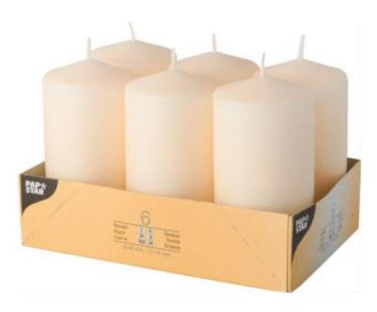 Bild von Stumpenkerzen 6St.creme 60/115mm mit der Beschreibung Papstar