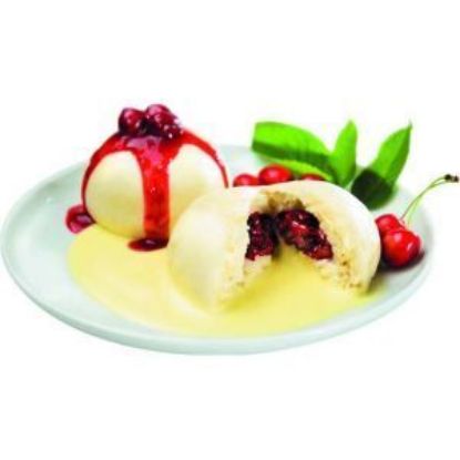 Bild von LAWA Germknödel mit Kirschfüllung 30x170g mit der Beschreibung dazu empfehlen wir Art. 4860 NAARM. Vanille-Sauce 1000g