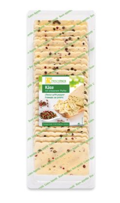 Bild von Käse m. Pfeffer-Scheiben  55%   500g mit der Beschreibung Frischpack