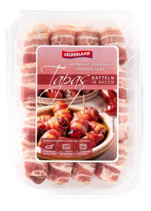 Bild von Datteln in Bacon gewickelt 32 St.  600g/Btl. mit der Beschreibung Gelderland