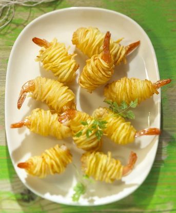 Bild von Garnelen im Kartoffelnest 40 x 25 g 1kg mit der Beschreibung 40 x 25 g