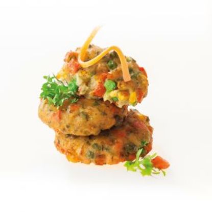 Bild von AVITA Gemüse-Frikadelle vegetarisch, vorgebacken 75 g, 2 x 2,5 kg mit der Beschreibung MHD 09.10.25 Original-Preis 7,59 € / kg