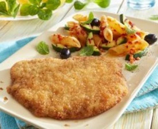 Bild von Schweine-Lachs-Schnitzel, gebraten 80 x 80g mit der Beschreibung FVZ