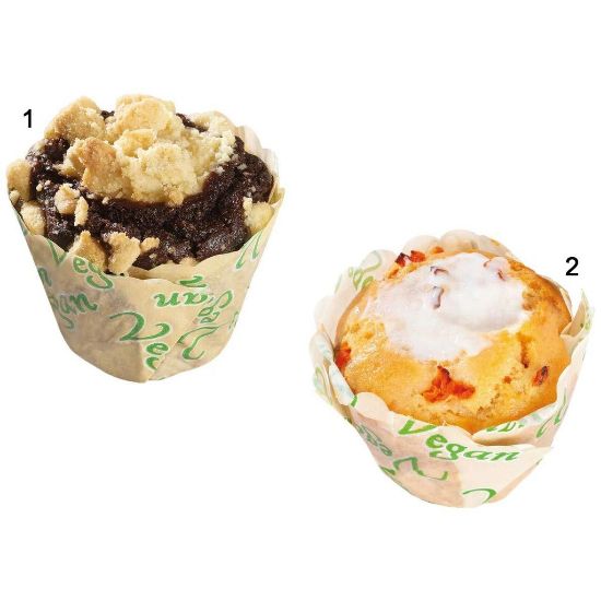 Bild von Veganes Muffin-Duett 24x100g, Rührkuchen m. Frischkäse-Alternative, fertig gebacken mit der Beschreibung EDNA - Vorbestellung 3 Werktage
