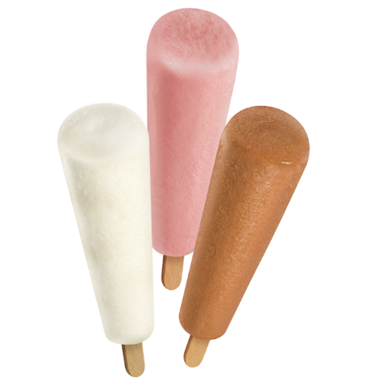 Bild von Mini Milk Mischkarton 44 x 35ml mit der Beschreibung Milcheis Vanille, Schoko, Erdbeer