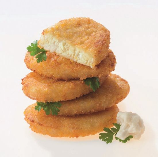 Bild von Blumenkohl-Käse-Medaillon paniert, vegetarisch, vorgebacken,  75 g, 5kg-Krt. mit der Beschreibung AVITA