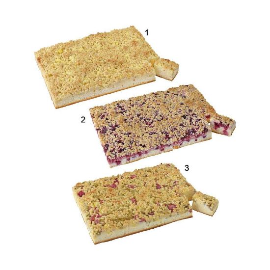 Bild von Exq.Fruchtkuchenbox 3 Platten á 2,53 kg -Apfel, Kirsch, Rhabarber jew.vorgeschn.in 28 Stücke mit der Beschreibung EDNA - Vorbestellung 3 Werktage