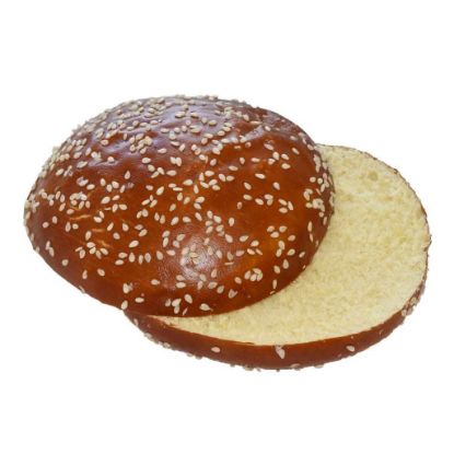 Bild von BB-Brezel-Brioche BurgerBun mit Sesam 4 Inch 60x80g mit der Beschreibung EDNA - Vorbestellung 3 Werktage