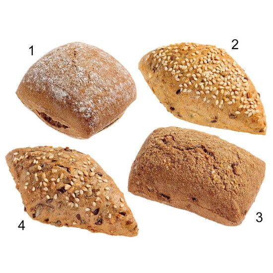 Bild von Mini-Brötchen-Mischkiste Rustikal 120 x 35g, 4-fach sortiert mit der Beschreibung EDNA - Vorbestellung 3 Werktage