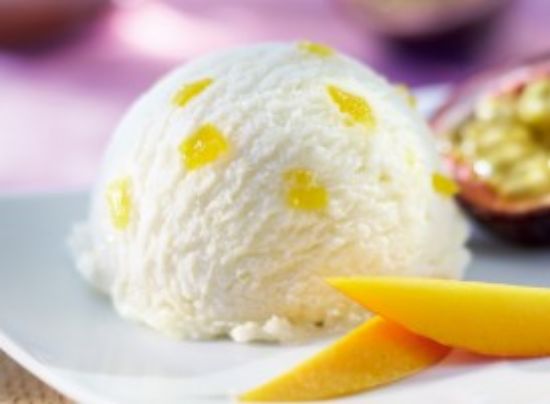 Bild von CDO 2x2,4L Sorbet Passionsfrucht-Maracuja vegan mit der Beschreibung Passionsfruchtsorbet mit kandierten Mangostücken, ohne deklarationspflichtige Zusatzstoffe