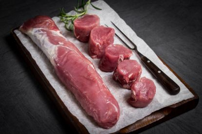 Bild von TK Schweinefilet mit Kopf, ohne Kette mit der Beschreibung EU 5 kg-Krt.