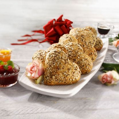 Bild von FF-Körner-Herzbrötchen 50x60g "Wake up" mit der Beschreibung EDNA - Vorbestellung 3 Werktage