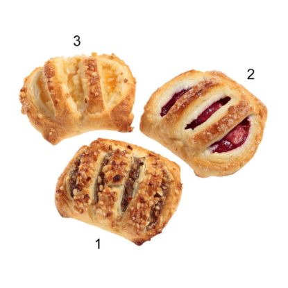 Bild von FF-Mini-Fruchtplunder-Mix, 3-fach sortiert, 36 x 55g, fertig gebacken mit der Beschreibung EDNA - Vorbestellung 3 Werktage