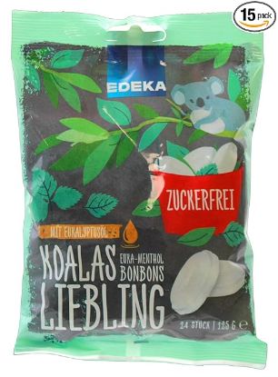 Bild von Bonbon Euka Menthol, zuckerfrei 125g mit der Beschreibung EDEKA
