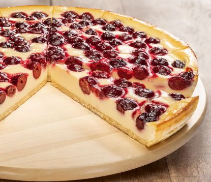 Bild von PFALZGRAF Landfrauenkuchen Käse- Kirsch 2700g mit der Beschreibung 14 geschnitten ODZ rund