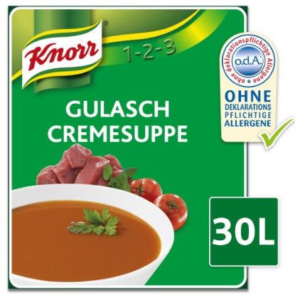 Bild von KNORR Gulaschsuppe 2,7 kg mit der Beschreibung ergibt 30 L