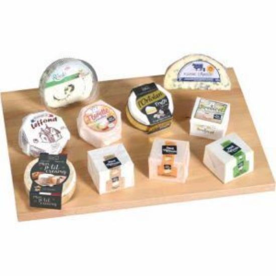Bild von Frz. Käsesortiment "Plateau Petite France" 1,85 kg 10-fach sortiert mit der Beschreibung Roulé Ail et Herbes, Leffond, Fourme d´Ambert, l´Ortolan Trüffel, Petit Creamy, Florette Caractère,.