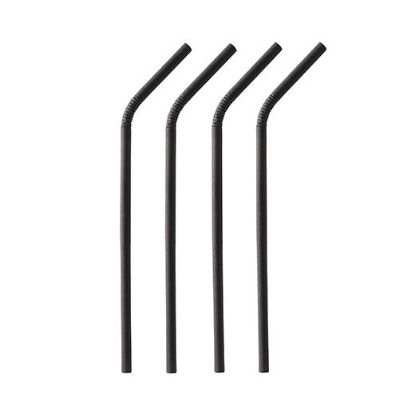 Bild von Trinkhalme schwarz 22cm 100St.