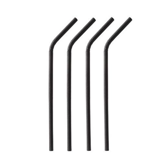 Bild von Trinkhalme schwarz 22cm 100St.