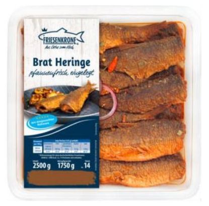 Bild von Bratheringe 2,5 kg  (14 Stück ) mit der Beschreibung Friesenkrone  Besorgartikel - Bitte 1 Woche Vorlauf