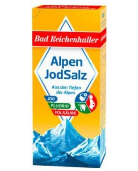 Bild von Alpenjodsalz m.Fluor+Fols 500g mit der Beschreibung Bad Reichenhaller