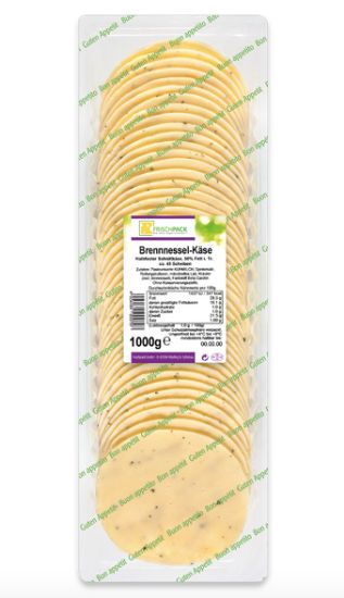 Bild von Brennnesselkäse-Scheiben 50%  1kg mit der Beschreibung Frischpack