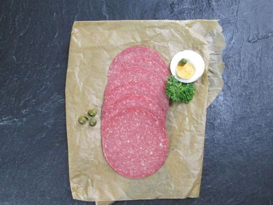 Bild von Geflügel-Salami, geschnitten 500g, Puten-Fleisch mit der Beschreibung Hünten