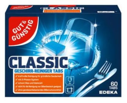 Bild von Power Classic Tabs für Spülmaschine 60 St.  900g mit der Beschreibung Edeka G&G