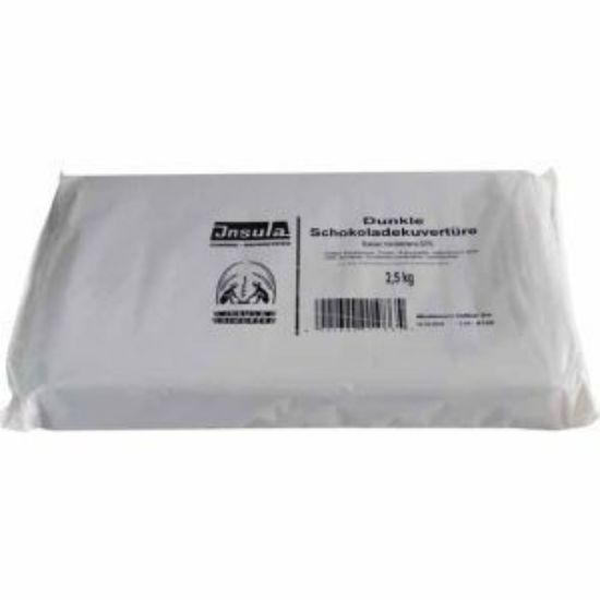 Bild von INSULA Kuvertüre dunkel 2,5kg mit der Beschreibung Blockschokolade