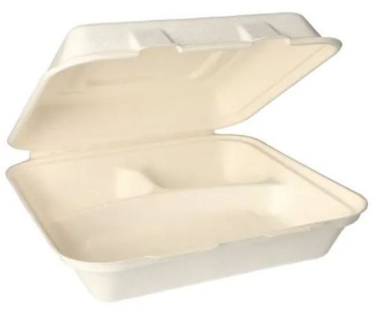 Bild von Menuebox 3-geteilt 25 St. mit der Beschreibung Zuckerrohr 7,7 x 20 x 22 cm
