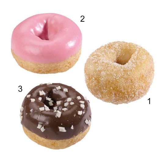 Bild von Baby-Donut-Mischkiste, 3-fach sortiert, 150x12g mit der Beschreibung EDNA - Vorbestellung 3 Werktage