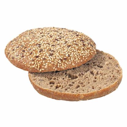 Bild von FF-Mehrkorn Burger Bun 40x100g, geschnitten mit der Beschreibung EDNA - Vorbestellung 3 Werktage