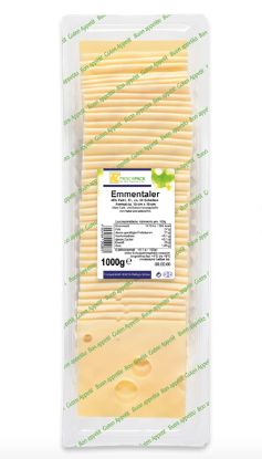 Bild von Emmentaler-Scheiben 45 %  1 kg mit der Beschreibung Frischpack