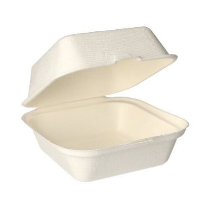 Bild von Hamburger-Boxen 25 St. mit der Beschreibung Zuckerrohr, 8x14x15cm