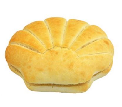 Bild von FF-Muschelbrötchen 80x80g hell, mit Sandwichschnitt mit der Beschreibung EDNA - Vorbestellung 3 Werktage