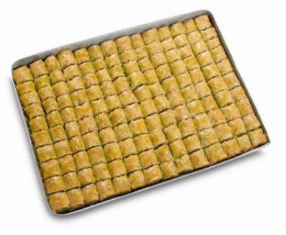 Bild von Baklava mit Pistazie 5 Platten á 154 St. = 2.500g mit der Beschreibung EDNA - Vorbestellung 3 Werktage