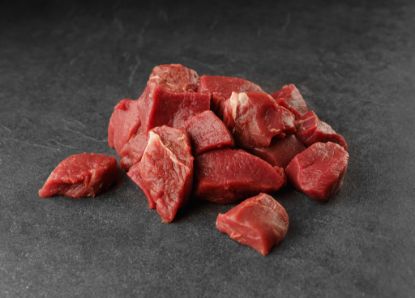 Bild von TK Hirschedelgulasch 2,5kg handgeschnitten a.d.Schulter OHNE Wade mit der Beschreibung HERKUNFT: Spanien