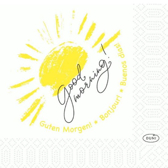 Bild von 24er,3lg.,1/4F.,8x250 St LOVE MORNING mit der Beschreibung DUNI Zelltuchservietten