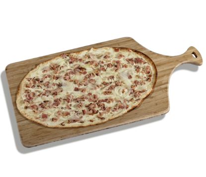 Bild von Gourmet Flammkuchen Zwiebel-Speckstreifen oval 10 x 310g, ca. 35x28cm mit der Beschreibung Perplex