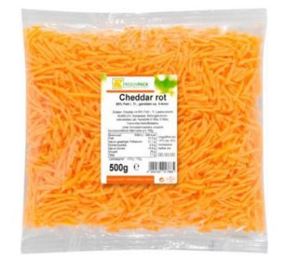 Bild von Cheddar rot gerieben 50% 500g mit der Beschreibung Frischpack
