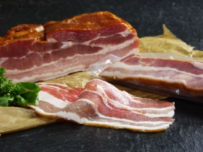 Bild von Bacon Scheiben, Frisch ca.1kg mit der Beschreibung Hünten