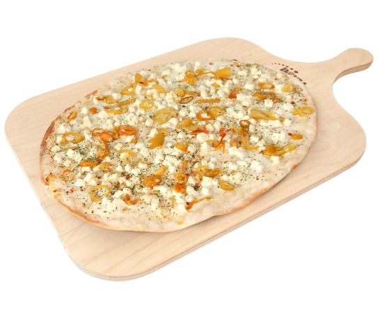Bild von Gourmet Flammkuchen griech.Art oval 10 x 306g, ca. 35x28cm mit der Beschreibung Perplex