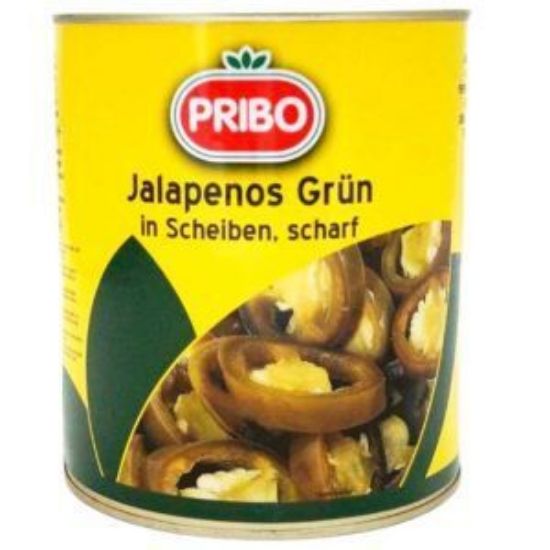 Bild von Jalapenos grün Scheiben 3100ml mit der Beschreibung PRIBO / MARCO POLO