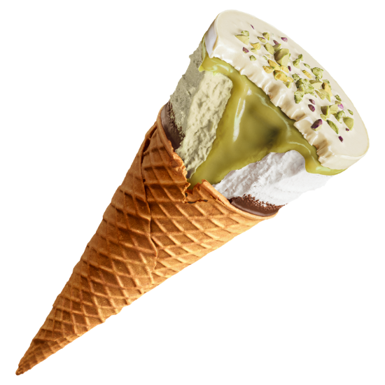 Bild von IE Corn.Max Pistachio 24 x 115 ml mit der Beschreibung Kern aus Pistaziensauce in Eis m.Pistaziengeschmack in einer knuspriger Waffel